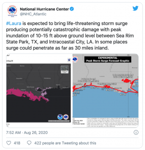 Hurricane Laura strengthens in Gulf-twitter-mundo-mileniostadium