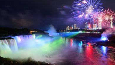 O festival de luzes em Niagara Falls-niagarafalls-mileniostadium