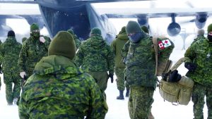Troops arrive in Manitoba-Milenio Stadium-Canada