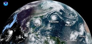 This satellite image shows five hurricanes-Milenio Stadium-Canada