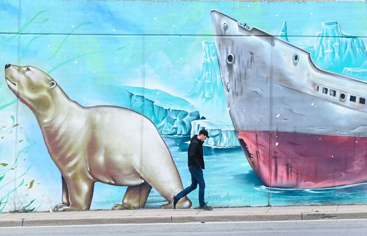 Climate change mural in Toronto-Milenio Stadium-Canada