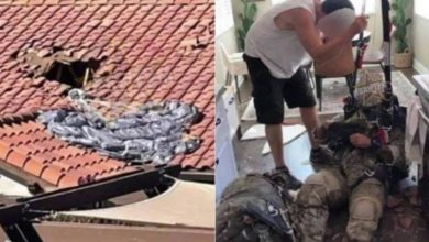 Militar cai em cozinha pelo telhado após falha de paraquedas - milenio stadium - mundo