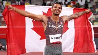 Andre De Grasse wins Olympic gold in men's 200m-Milenio Stadium-Canada