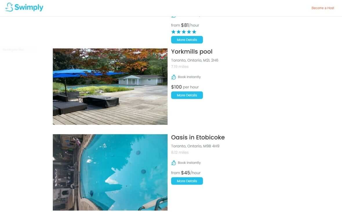 Pools to rent in Toronto-Milenio Stadium-Ontario