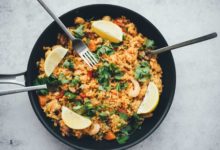 Salada arroz de camarão-culinaria-mileniostadium