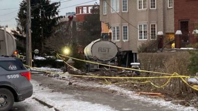 Transport truck hauling gasoline crashes into North York home-Milenio Stadium-Ontario