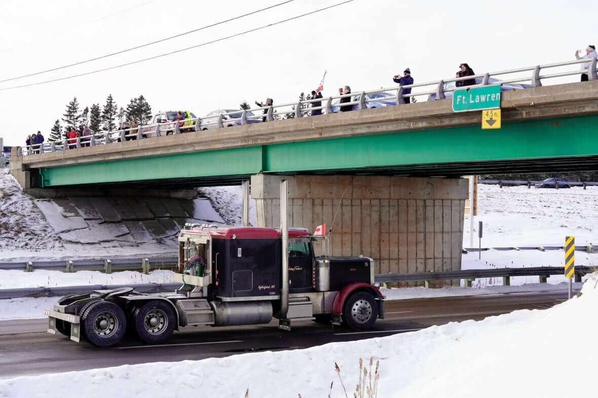 Truckers protest-Milenio Stadium-Canada