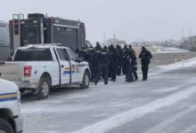 Kenney calls for calm at Alberta border blockade after some protesters breach police barriers-Milenio Stadium-Canada