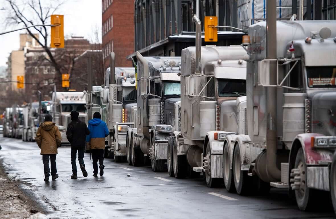 Trucks parked in Ottawa-Milenio Stadium-Canada