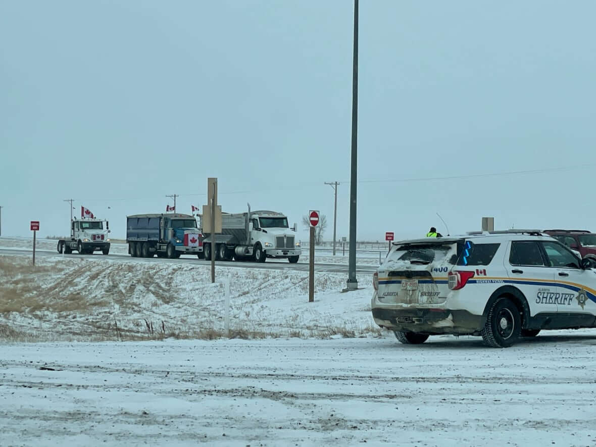 Vehicles blocking Canada US border-Milenio Stadium-Canada