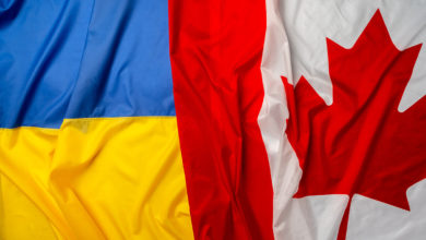 milenio stadium - flags-of-ukraine-and-canada-folded-together-2021-09-03-12-45-15-utc