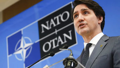 milenio stadium - Prime Minister Justin Trudeau holds a press conference at NATO headquarters in Brussels, Belgium on March 24