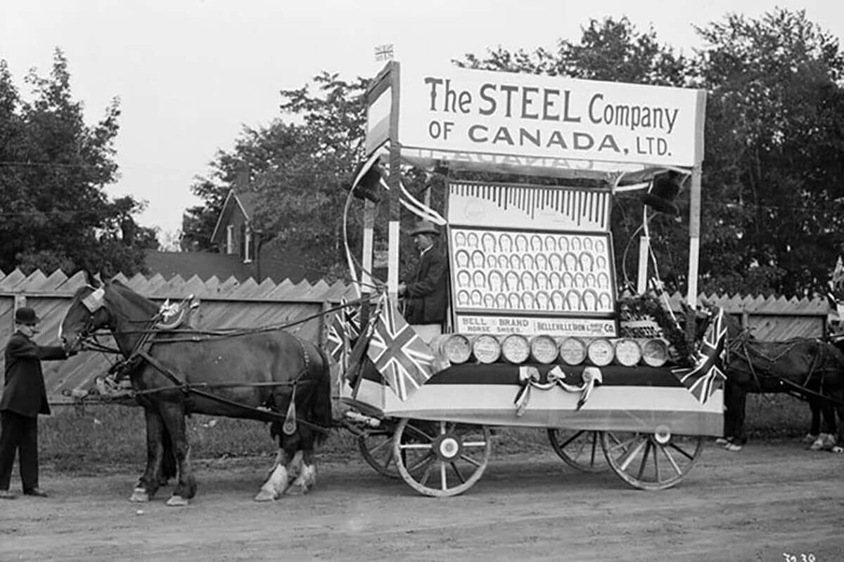 Float of the Steel Company of Canada Ltd. in the Labour Day Parade