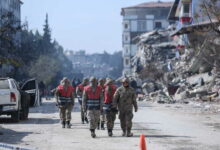 milenio stadium - Turkish soldiers patrol earthquake-hit Hatay in southern Turkey
